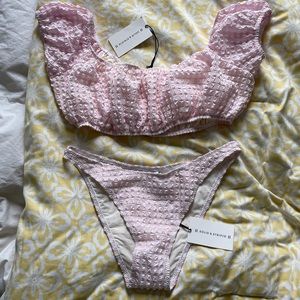 SOLID & STRIPED ROSE GINGHAM BIKINI SET